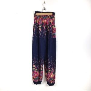 Boho cotton floral pants OS